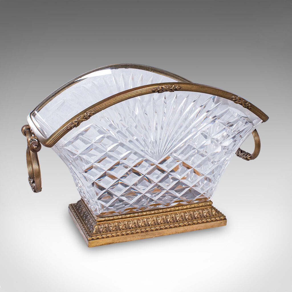 Antique Serving Dish, French, Cut Glass, Ormolu, Bowl, Empire Taste, Victorian