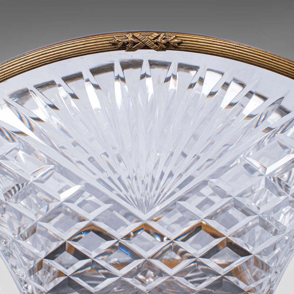 Antique Serving Dish, French, Cut Glass, Ormolu, Bowl, Empire Taste, Victorian photo vintage