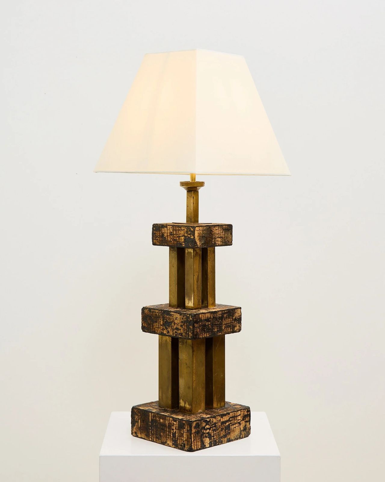 Kurk/messing lamp, jaren 1940