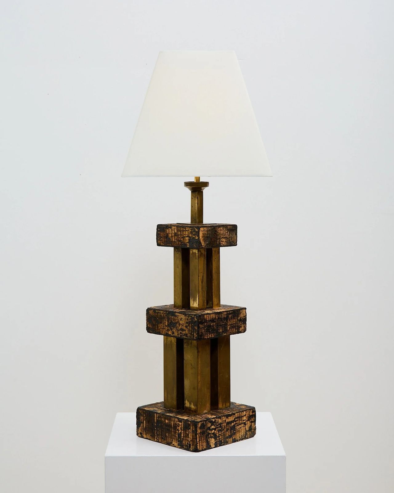 Kurk/messing lamp, jaren 1940 photo furniture