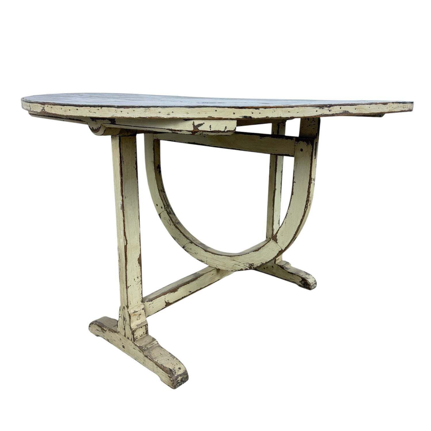 Antieke Franse opklapbare wijntafel met metalen blad photo furniture