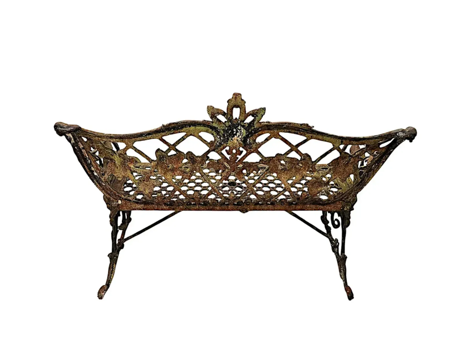 A Very Rare 19th Century Cast Iron Two Seater Bench With Grape And Vine Detail photo buy