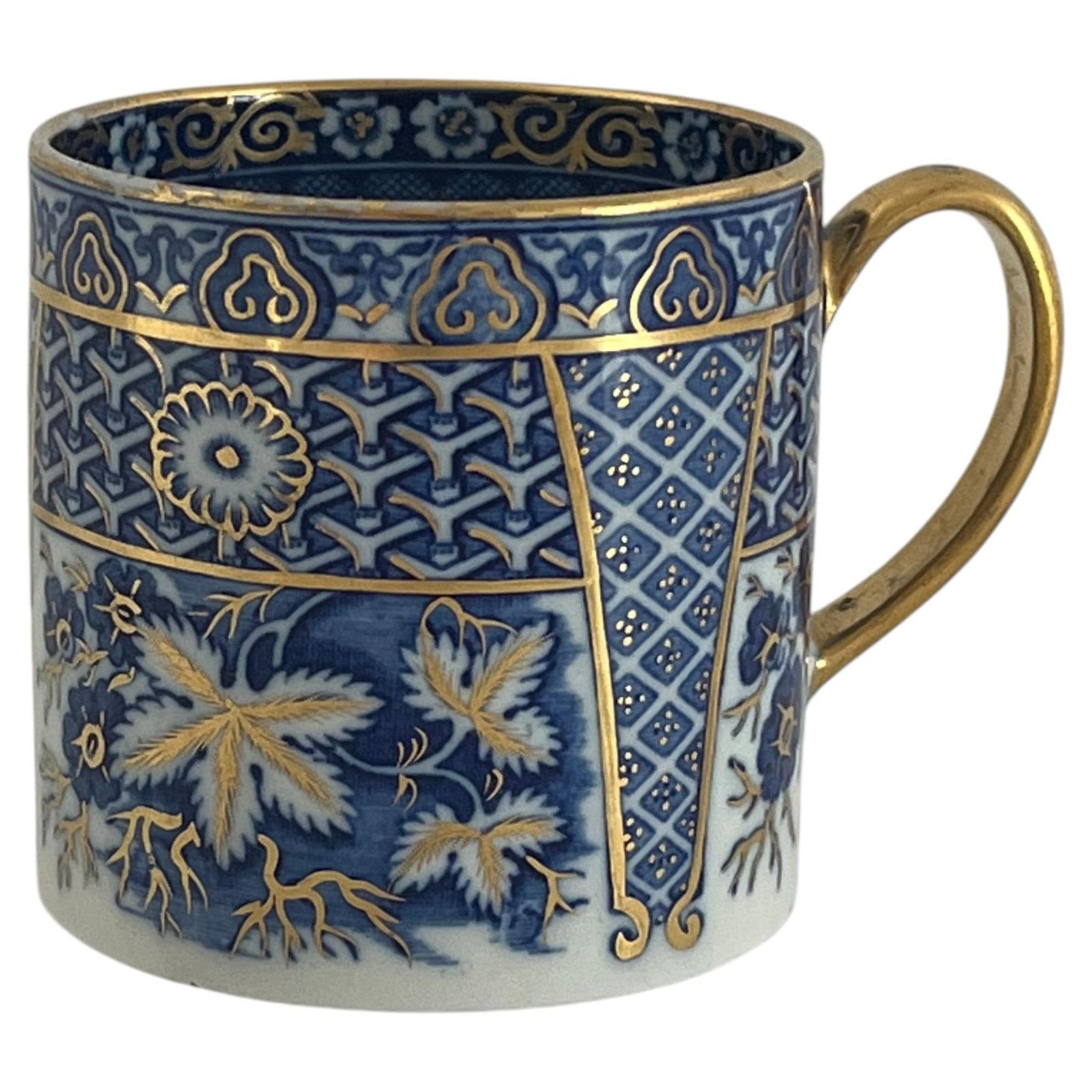 Georgisch Wedgwood koffiekopje, fijn handgeschilderd patroon, ingegraveerd merk, ca. 1805