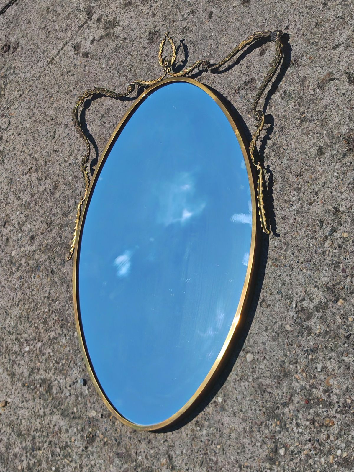 Lavish Hollywood Regency Mirror In Brass, Italy 1940s photo furniture