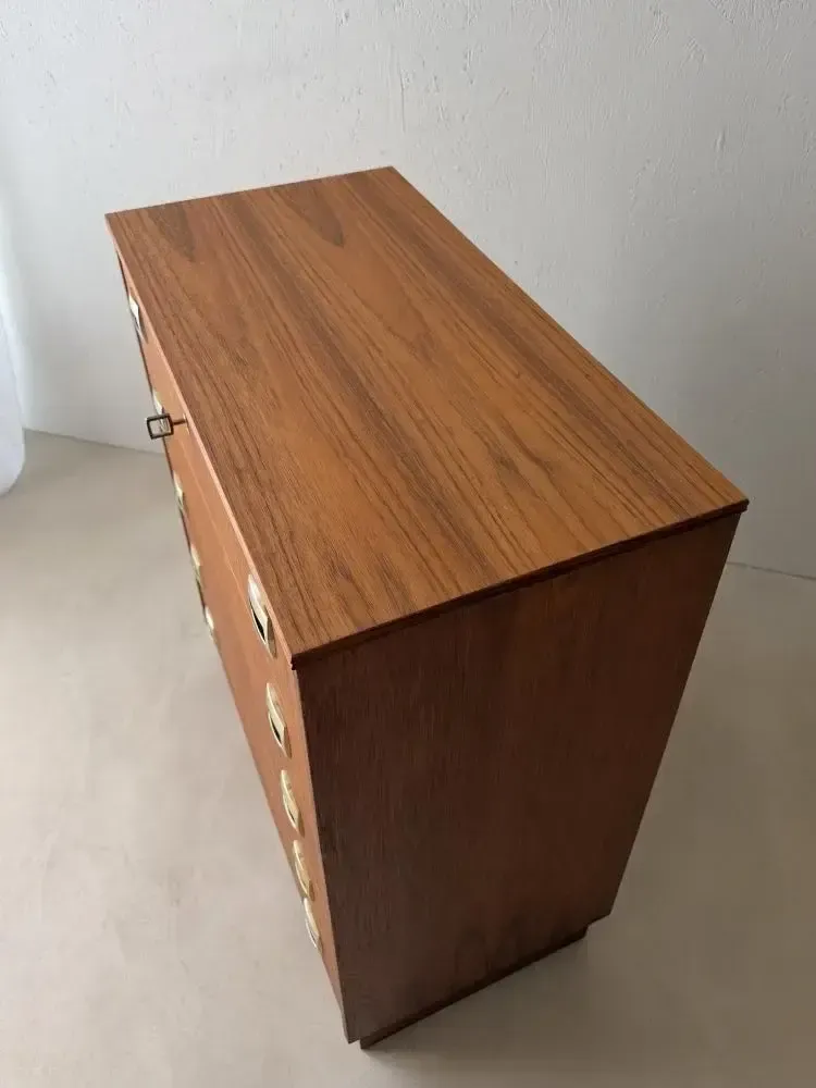 photo for sale Swedish Mid Century Teak Chest Of Drawers, Five Drawers