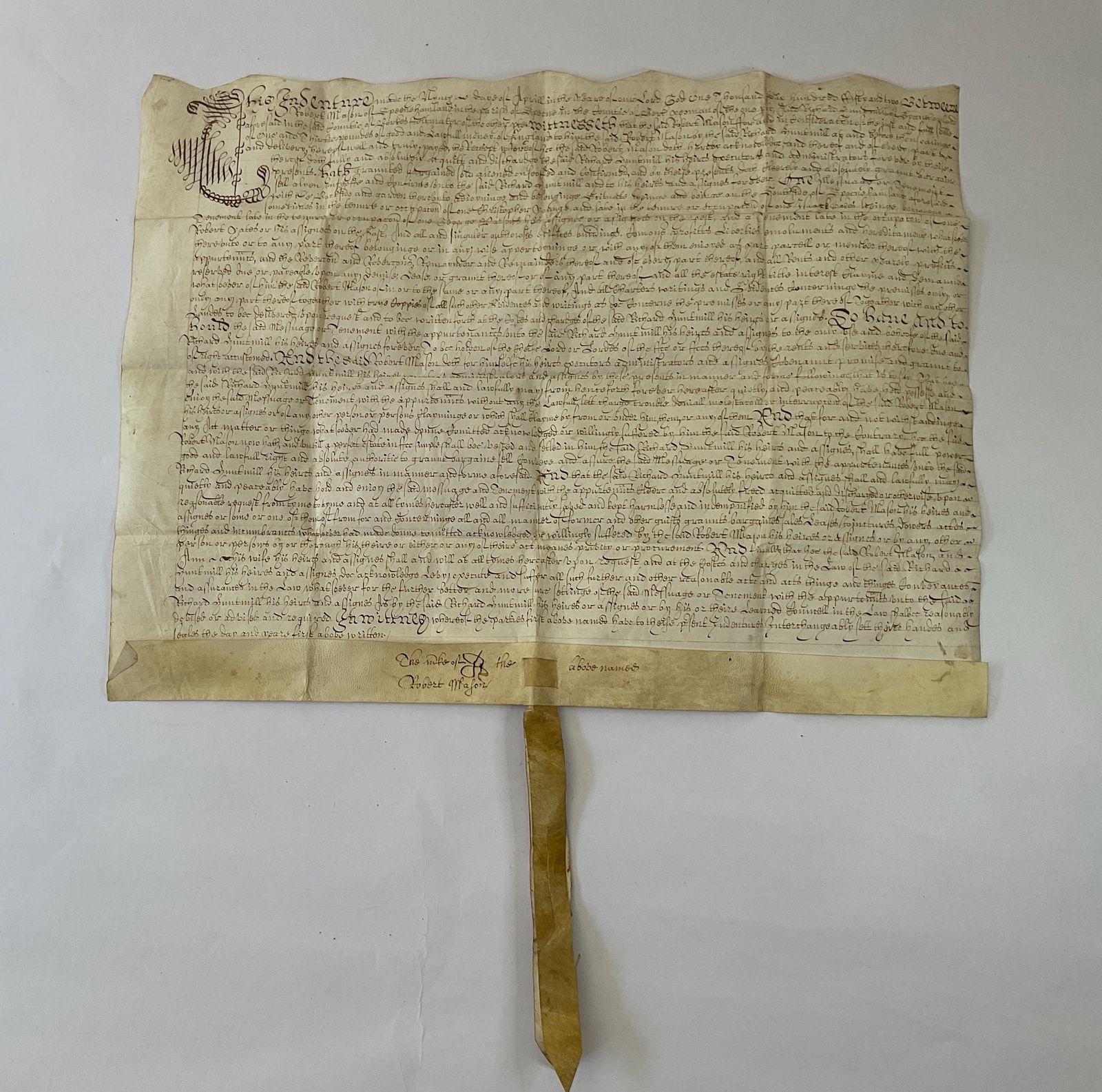Zeldzame 17e-eeuwse Engelse landindenture - Ondertekend in 1652 photo furniture