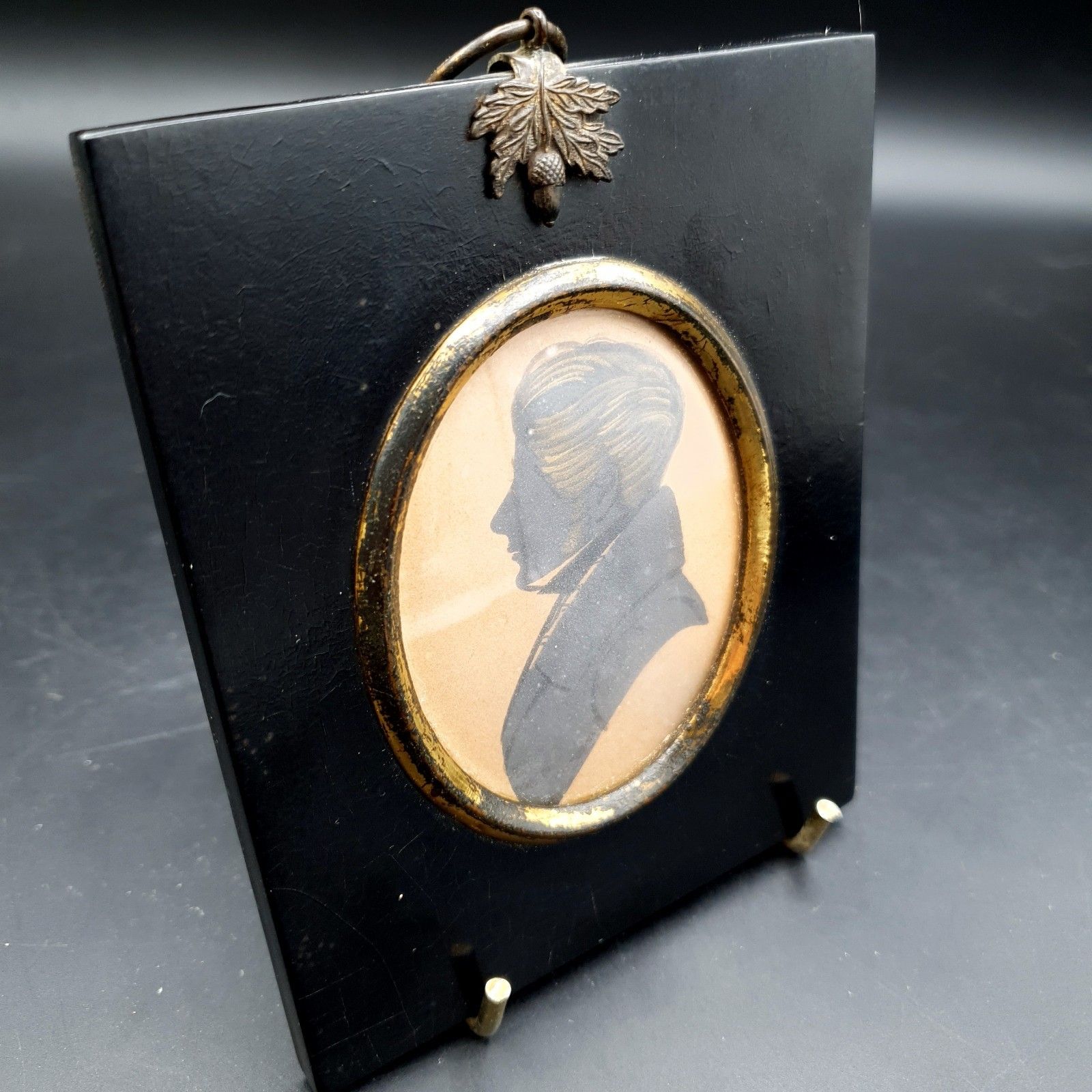 Antique 19th Century Profile Portrait Ink Profile Silhouette Gentlemen Regency photo 150.0