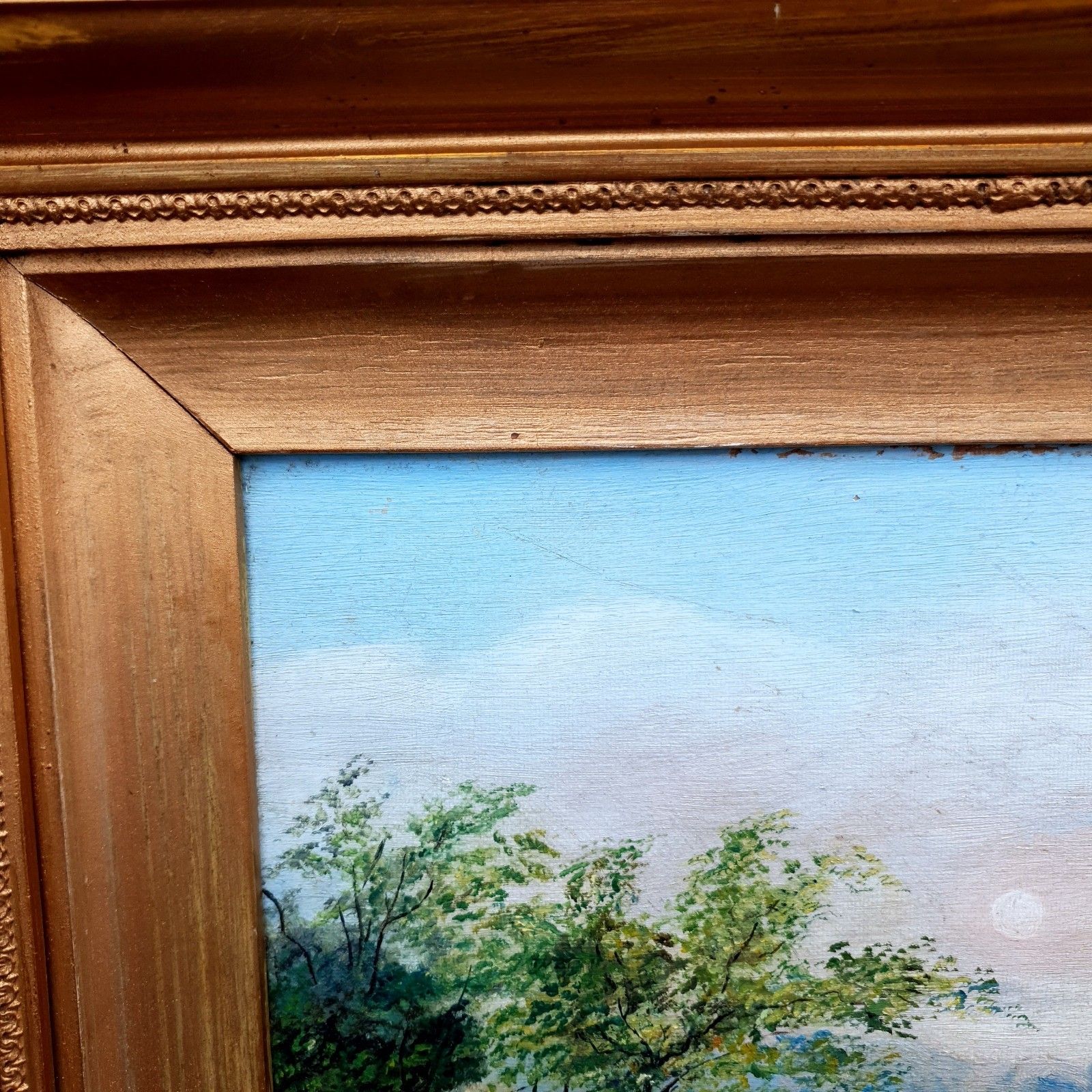 Victorian Oil On Canvas Mountain Lake Landscape Attributed W. B. Charles C.1880 photo for sale