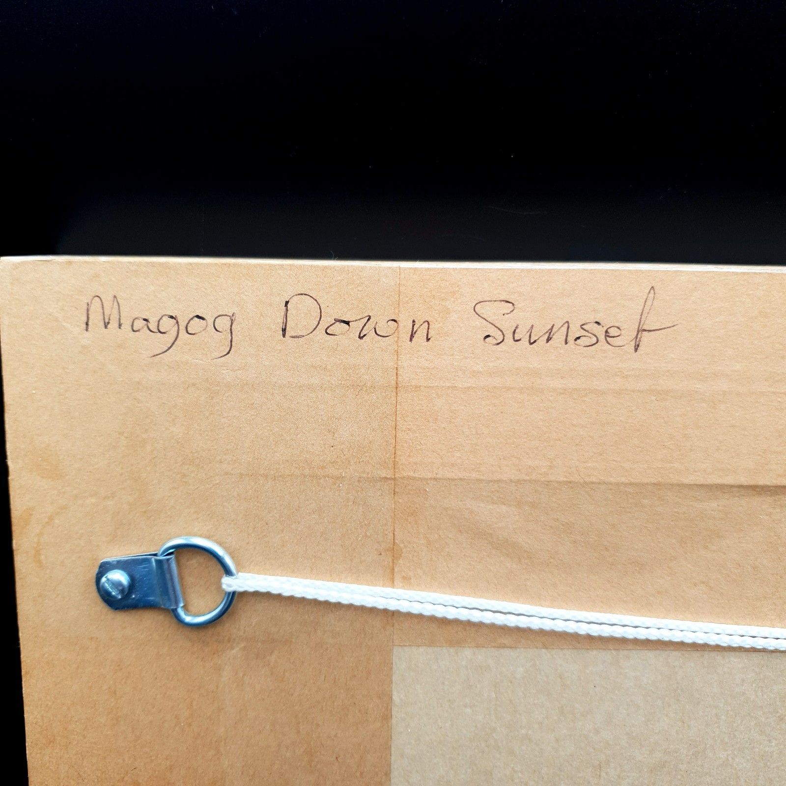 95.0 Virginia Albutt Gesigneerd Olieverf Op Board Magog Down Sunset L35,5xH21,4cm Ingelijst photo