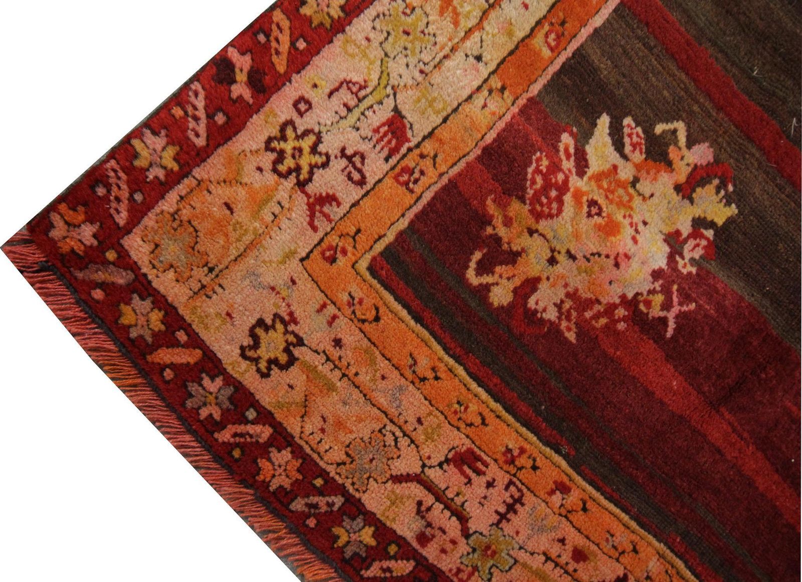 Tapis d'époque, tapis oriental fait main à médaillon central, salon photo Textiles