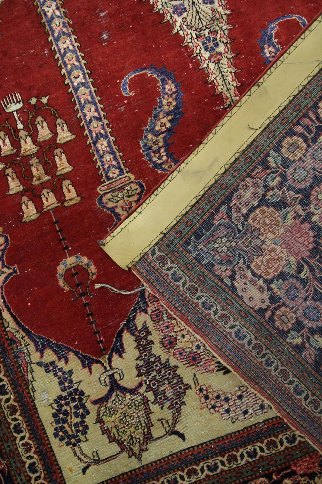 photo furniture Tapis oriental vintage fait main, arbre de vie, rouge, pour salon