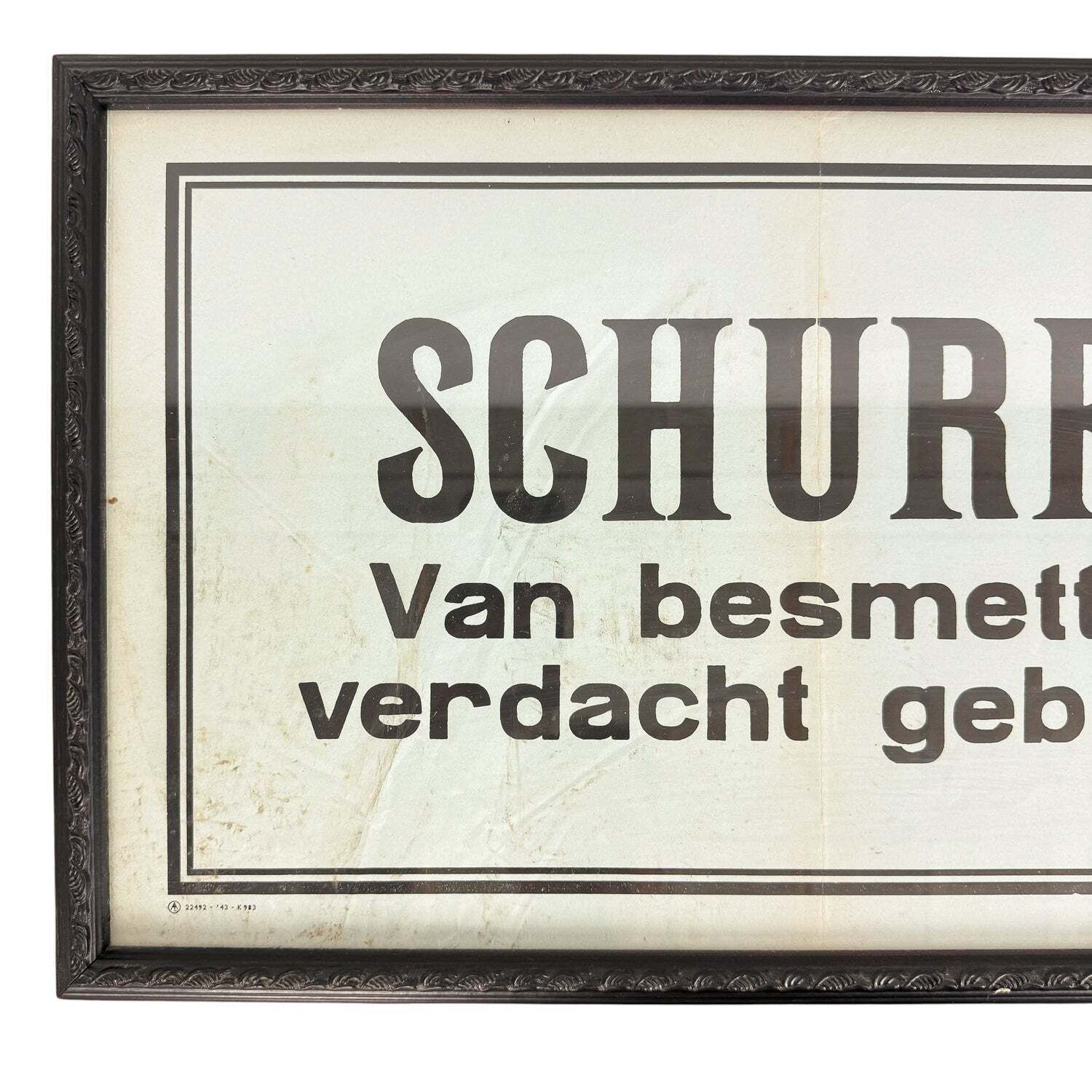 Nederlands WOII-waarschuwingsbord schurft photo furniture
