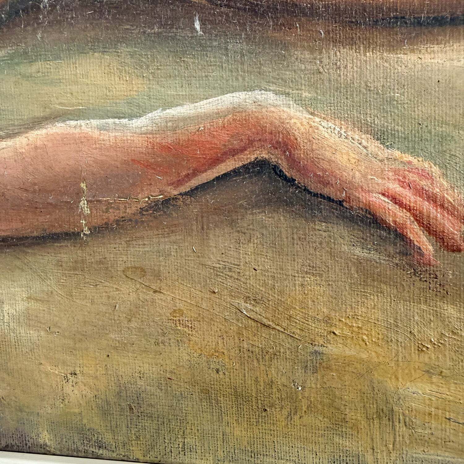 photo furniture Antiek olieverfchilderij van een liggend vrouwelijk naakt