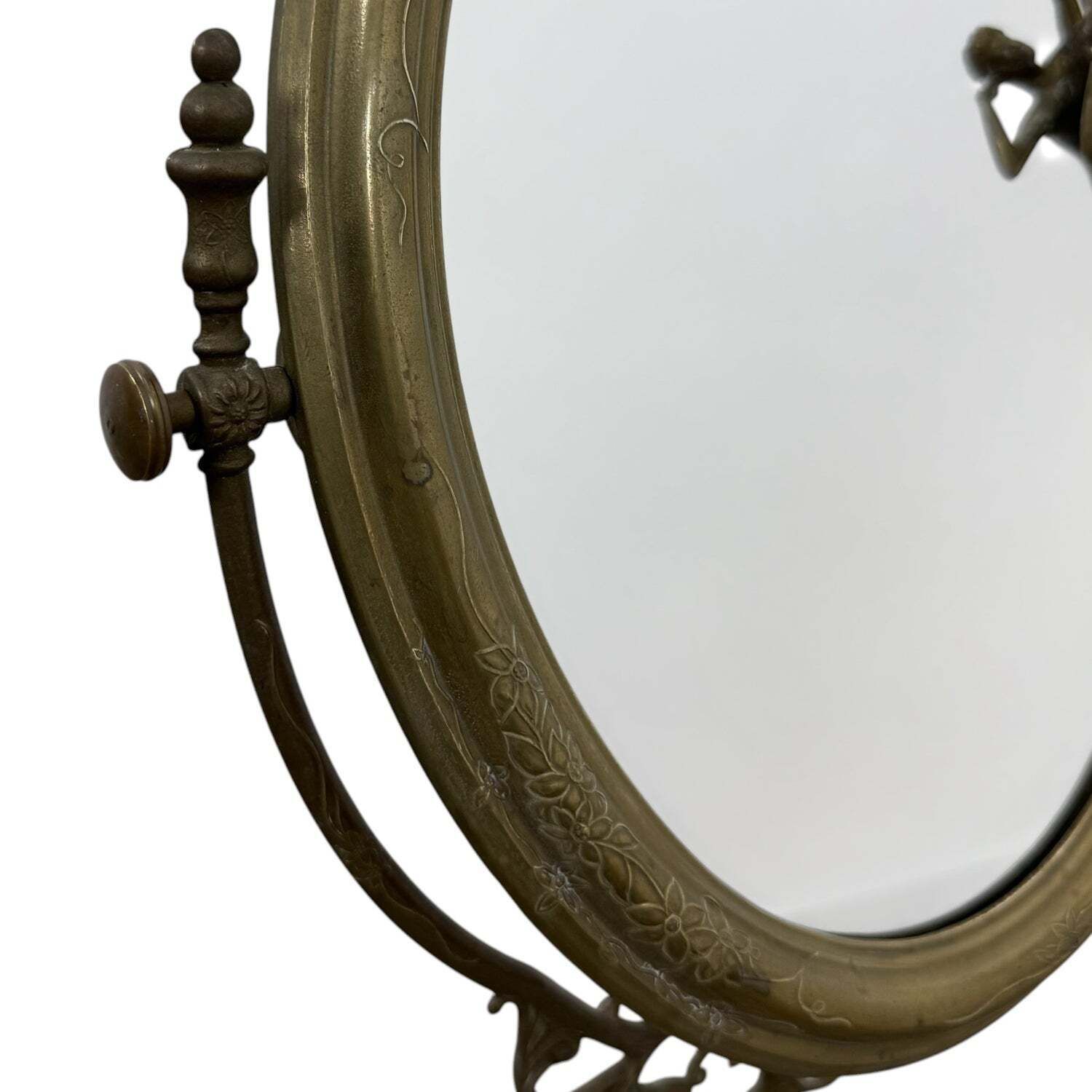 Tafelspiegel in Art Nouveau-stijl met vrouwenfiguur photo Woonaccessoires