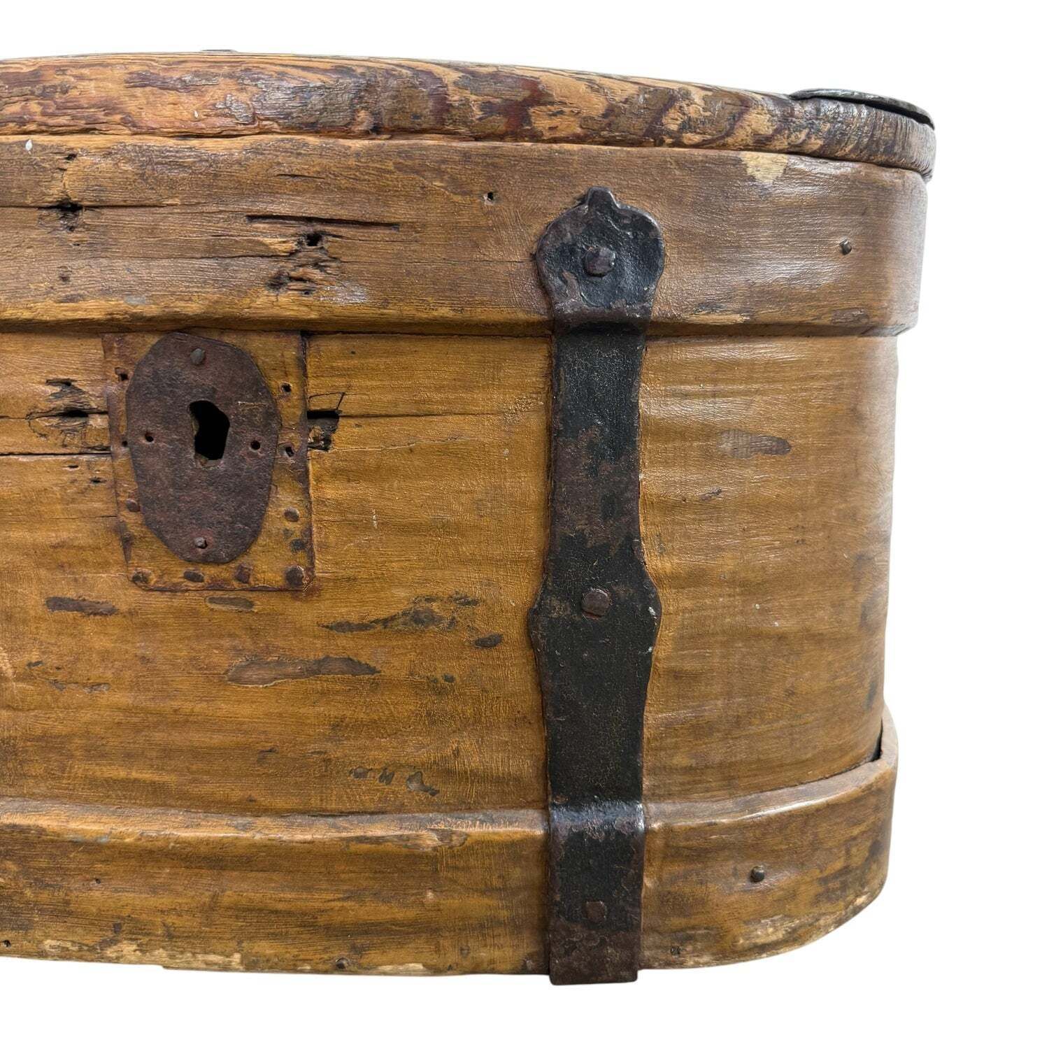 Uitzonderlijk grote antieke Zweedse bentwood-kist photo vinterior