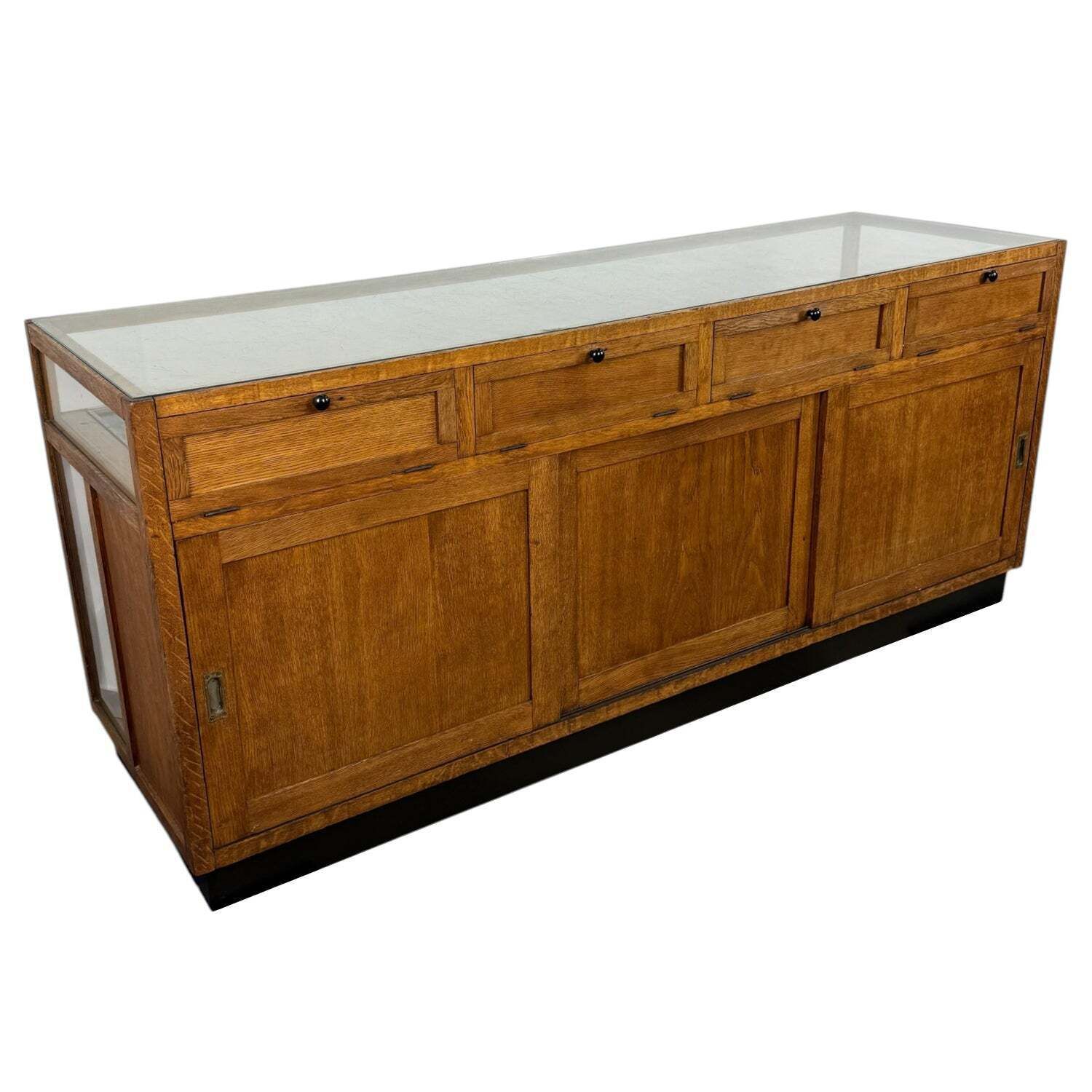 Furniture Large Vintage Oak Shop Display Counter photo