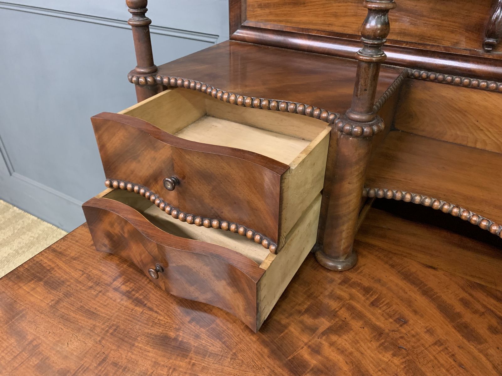 photo furniture Flame Mahogany Writing Desk, 1800s