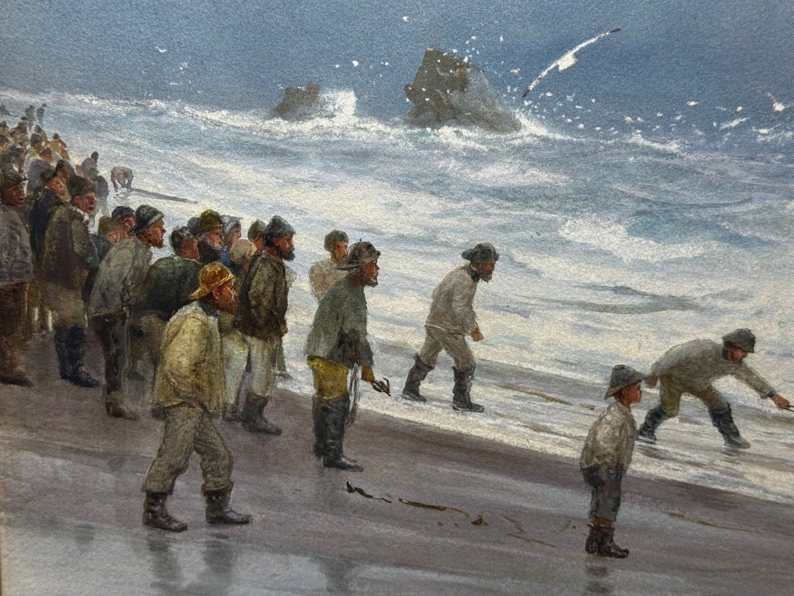 photo buy Groot Dramatisch Marineschillerij Scheepswrak Hoog Tij bij Trebarwith Strand Cornish Kust door Charles Sim Mottram Rba