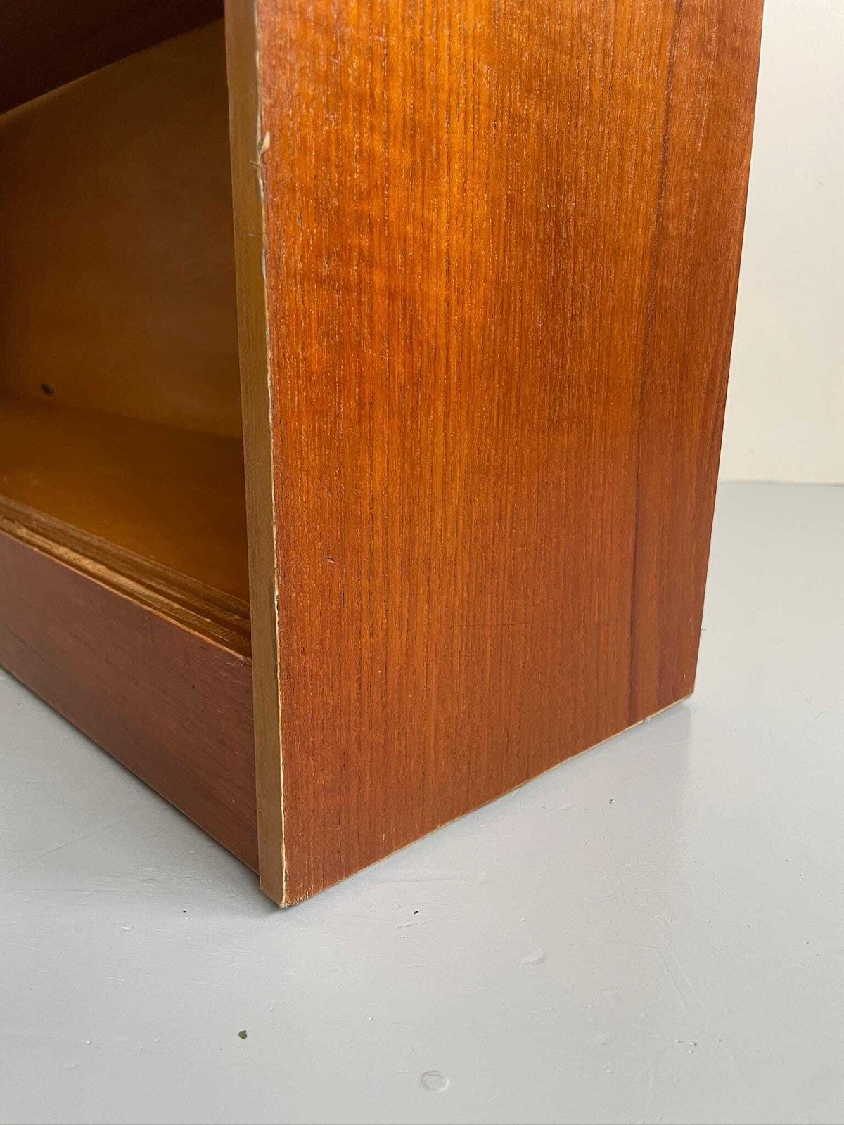 Mid Century Slim Vintage Paperback Bookcase Cabinet Glass Sliding Doors photo 165.0
