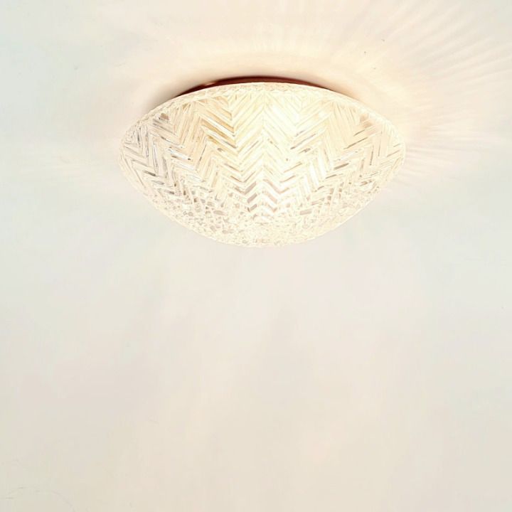 Mid Century/Art Deco Geometric Glass Ceiling Light From Limburg, Germany, 1970s photo vinterior