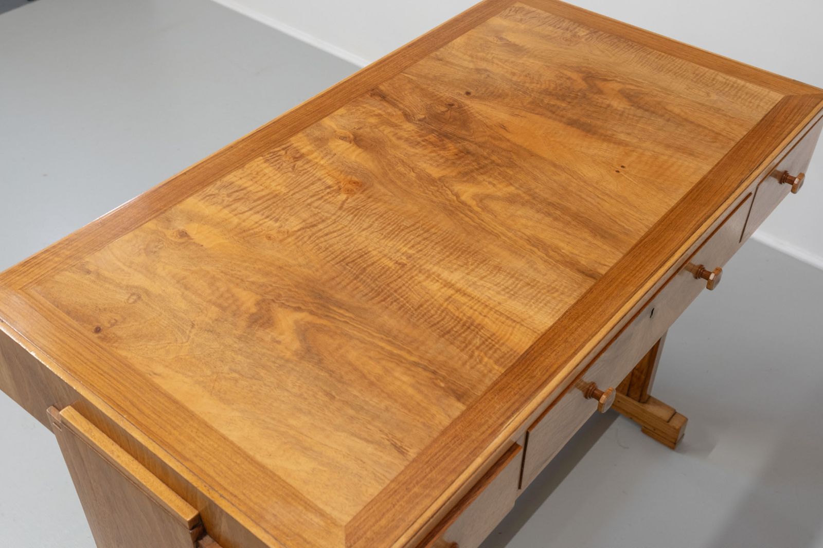 1950.0 Art Deco Heals Of London Compact Walnut Desk 1930s photo