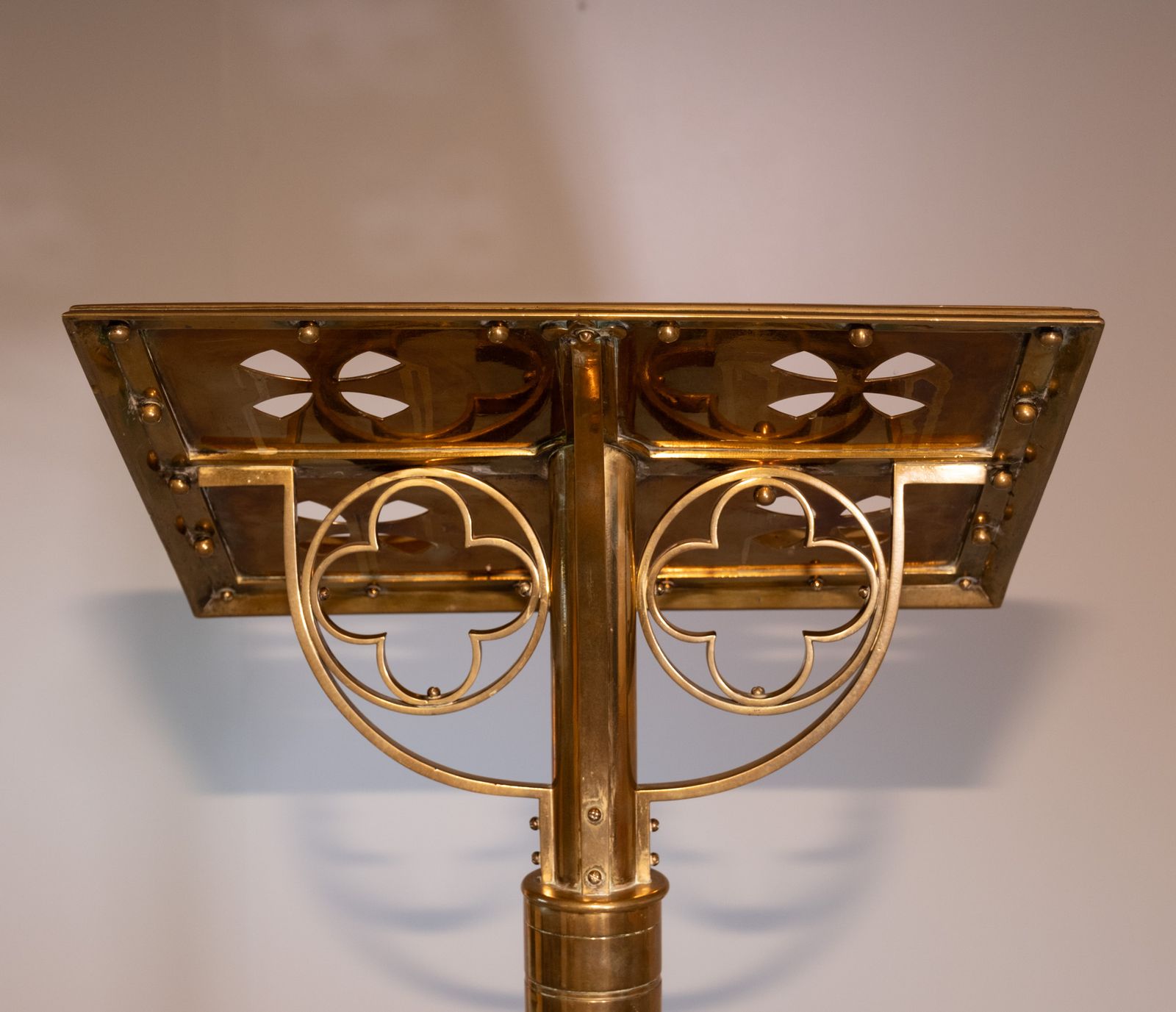 Late Victorian Brass Standing Church Gothic Lectern photo for sale