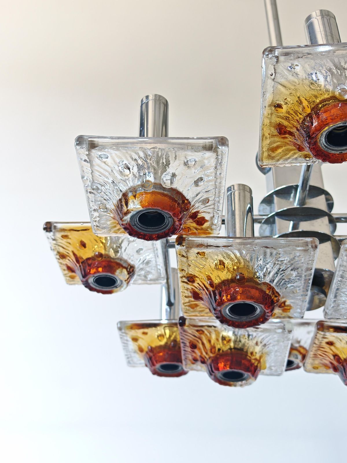 Verlichting 12-Lichts Kroonluchter In Getextureerd Muranoglas Van Carlo Nason Voor Av Mazzega photo