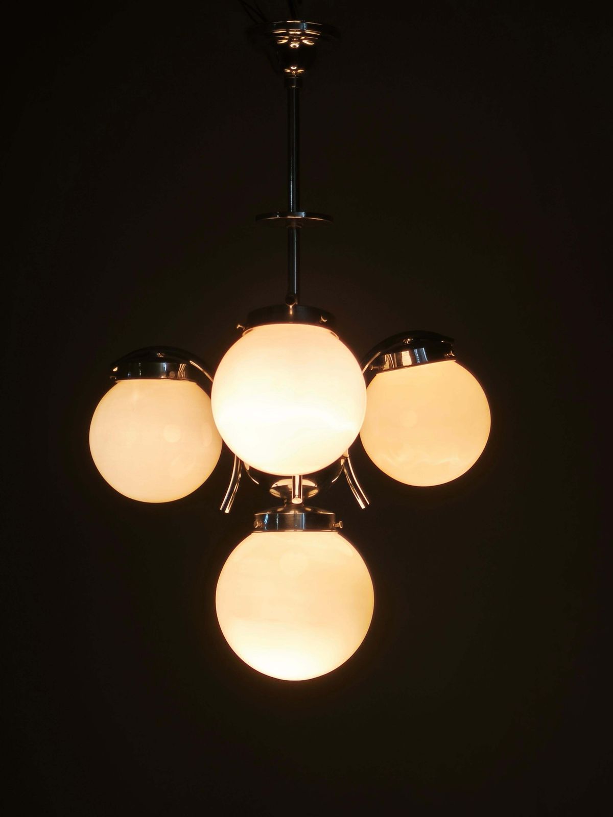 Art Deco Champagne Glass Chandelier, Czechoslovakia 1930s photo for sale