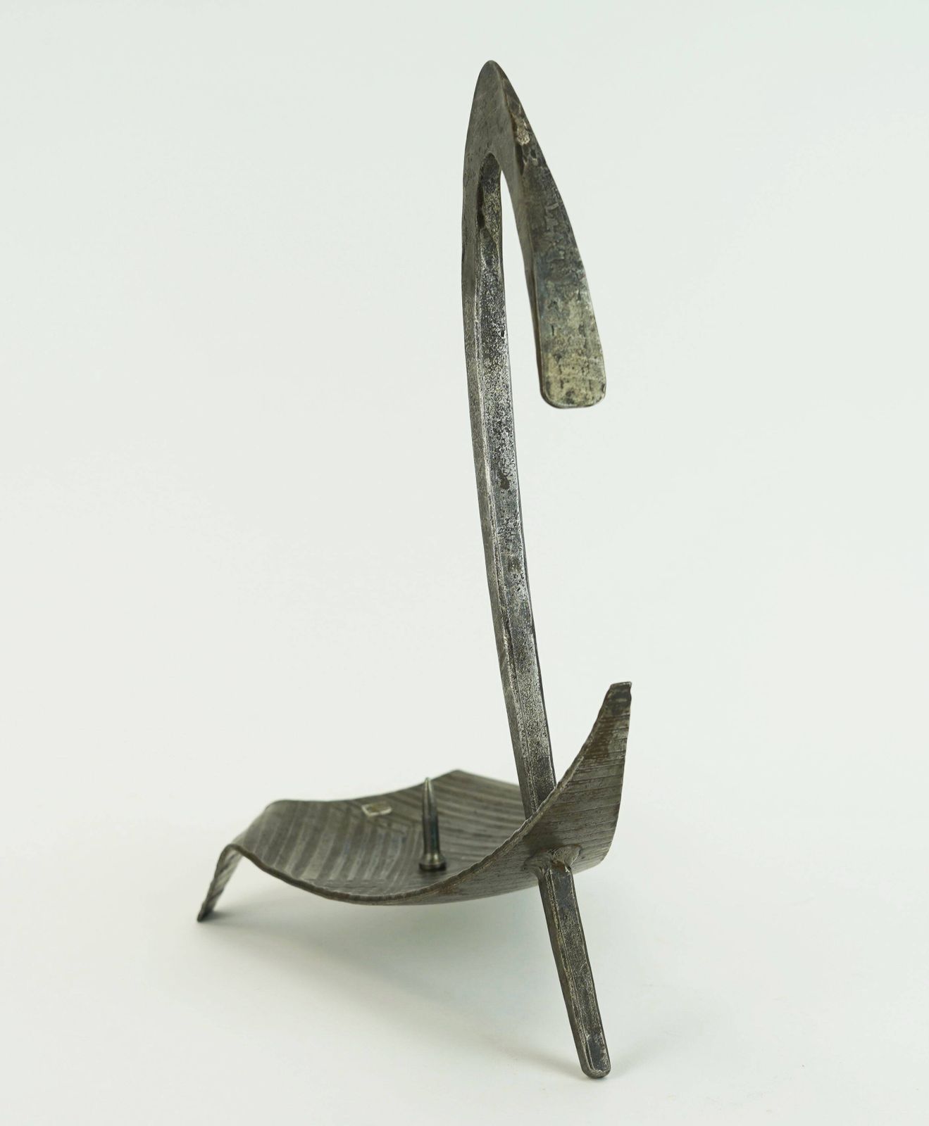 Sculptural Mid Century Modern Brutalist Iron Candle Holder 1960s 1970s photo vintage