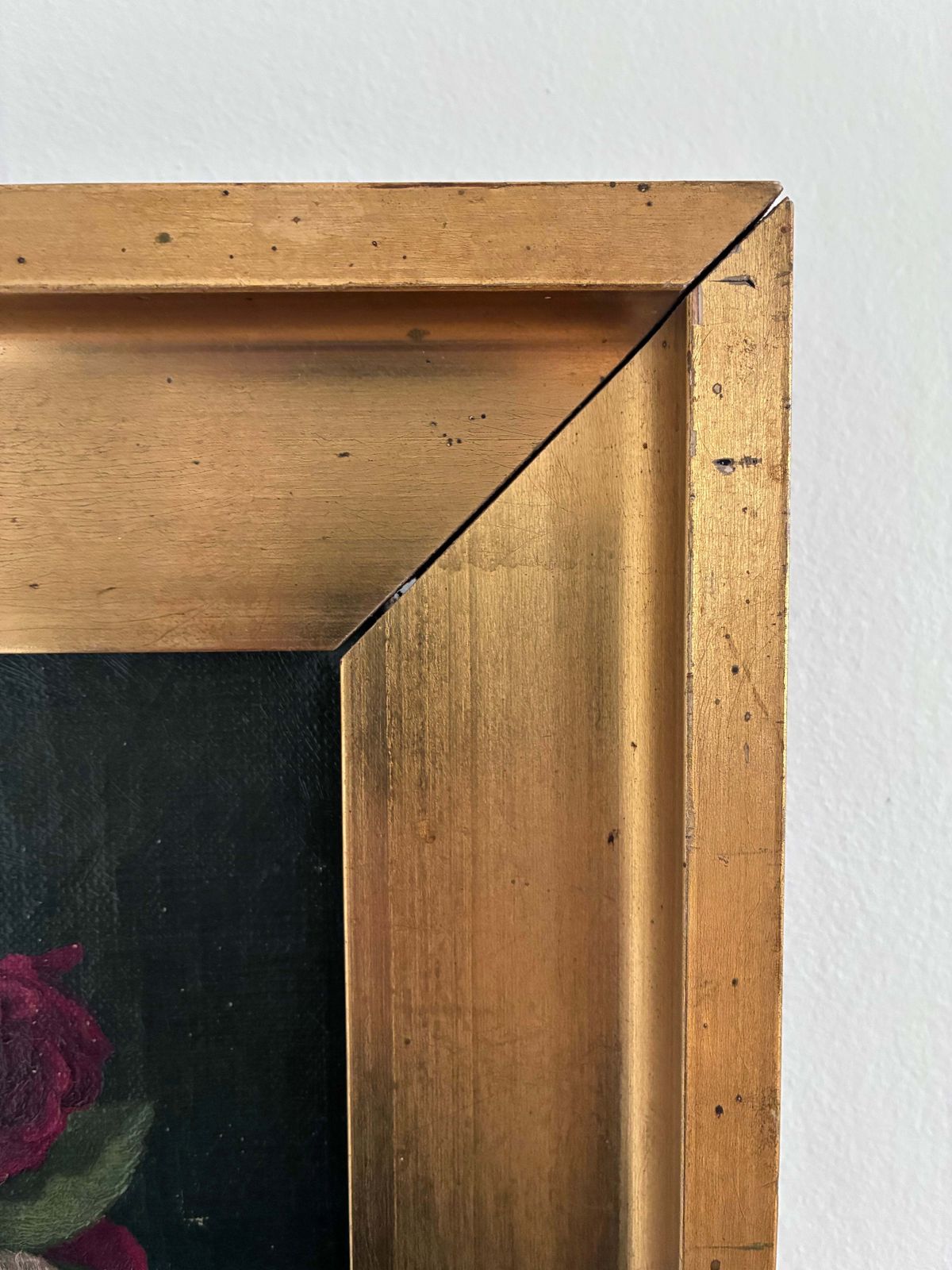 photo for sale Nature morte florale vintage aux roses, peinture à l'huile
