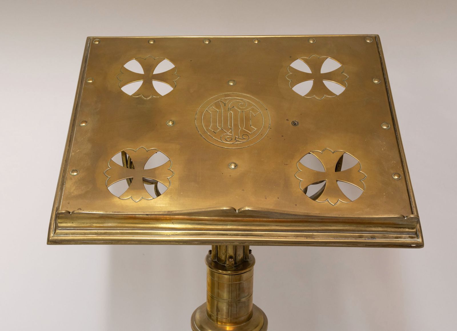 Late Victorian Brass Standing Church Gothic Lectern photo Home Decor