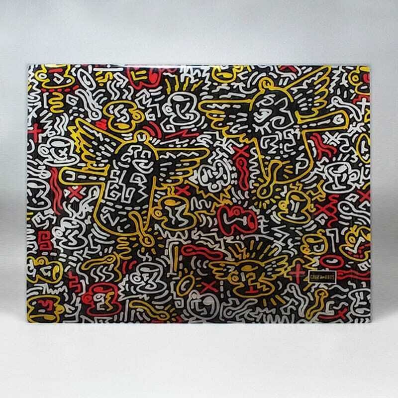 Plateau de service Pop Art années 1990, Keith Haring, par Café Des Arts. photo vinterior