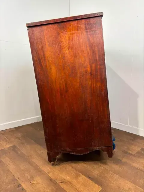 photo buy Victorian Mahogany Inlaid Secretaire Chest Of Drawers