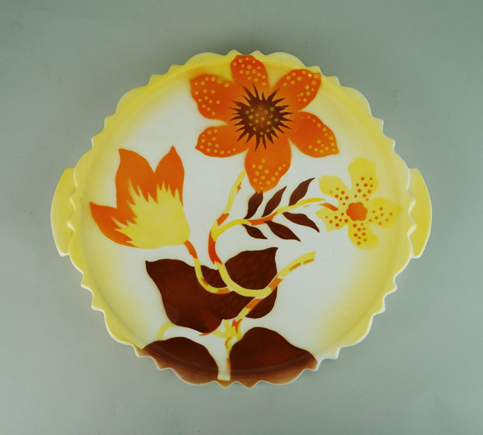 photo vinterior Page 1 Of 14 Cake Plate By Th. Paetsch Floral Spray Painted Decoration Art Deco