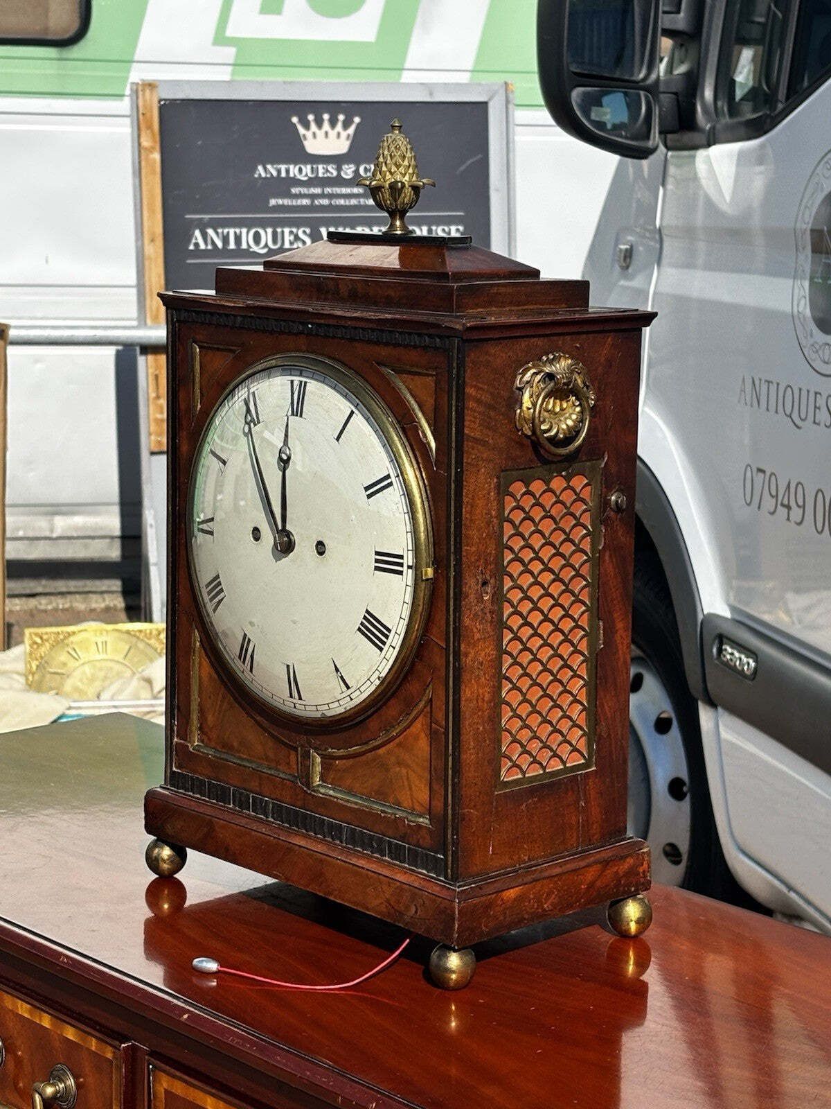 photo furniture Regency Mahogany Fusee Bracket Clock , Circa 1820, By Alex Mitchell Of Glasgow.