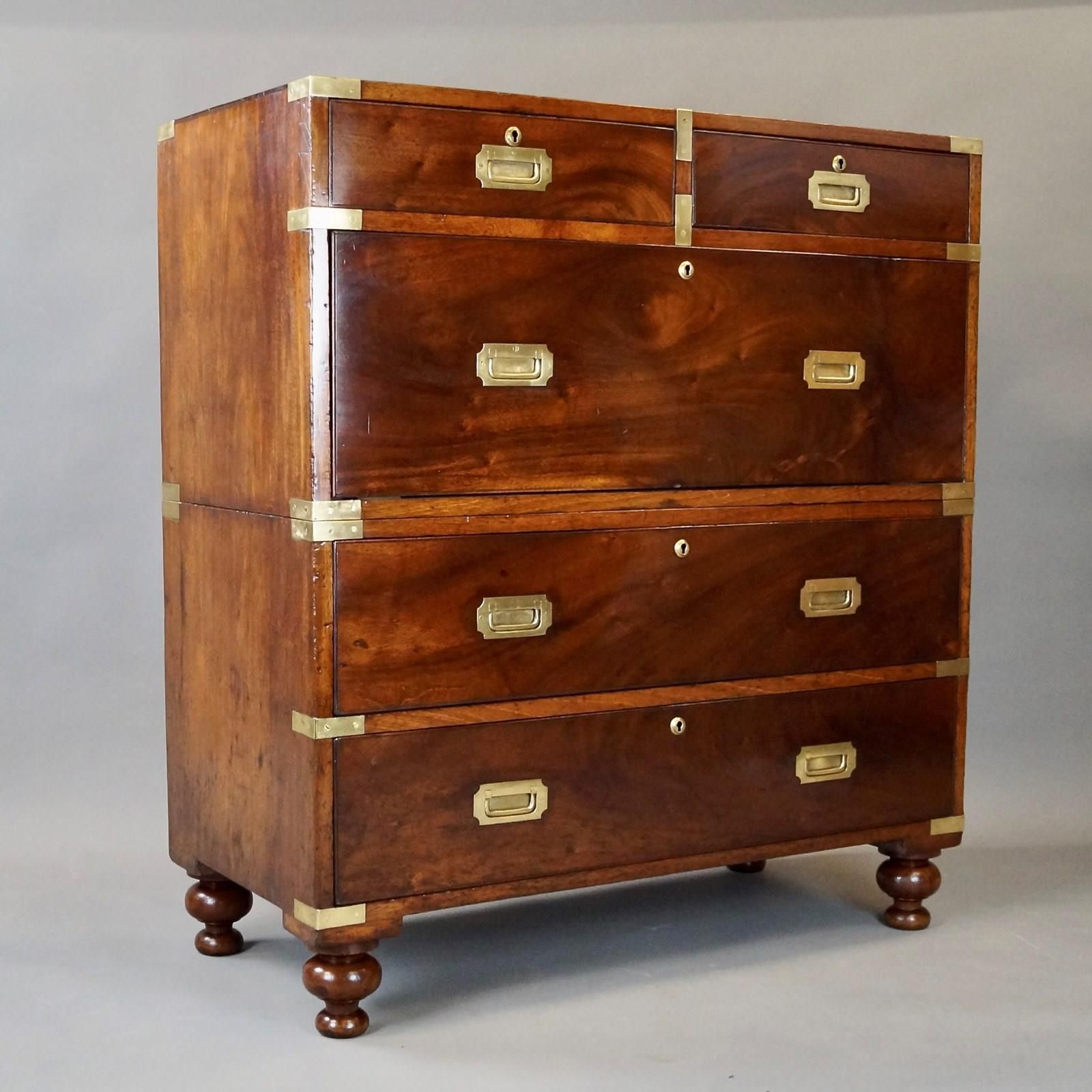 Bijzonder fraaie mahonie militaire kist photo furniture