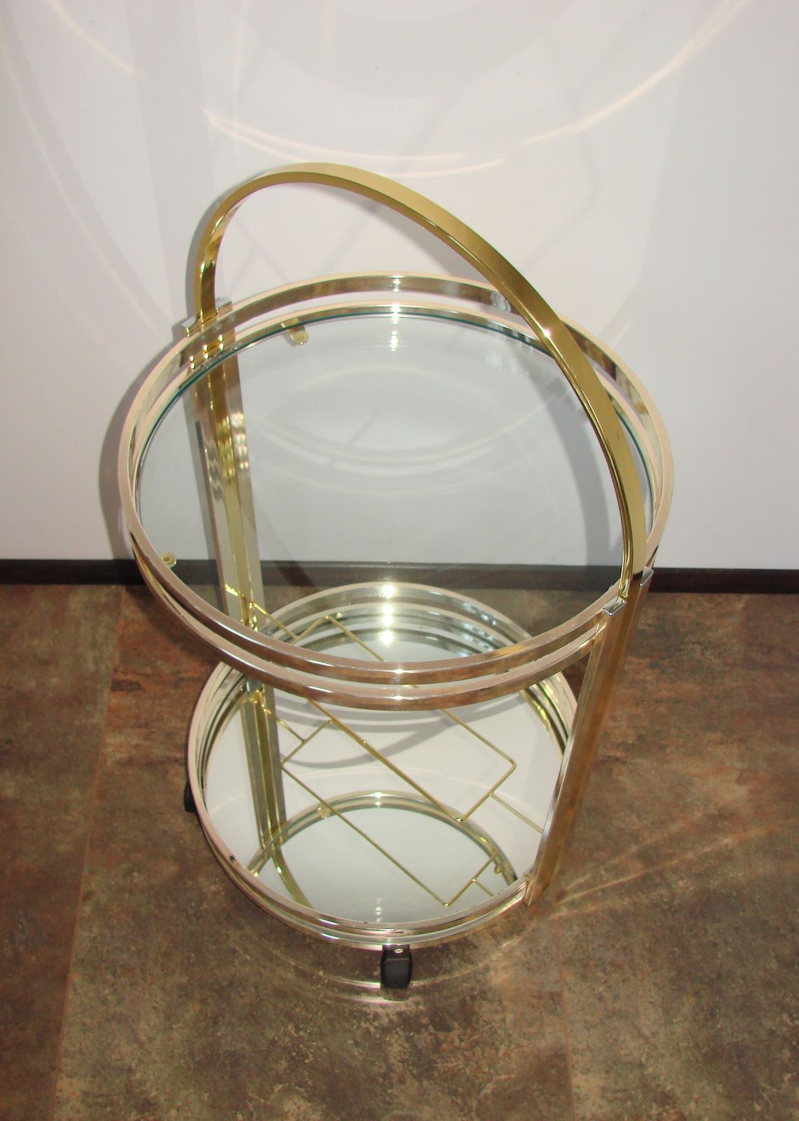 Art Deco rijdend drankentrolley op wielen, jaren 1970 photo Meubels