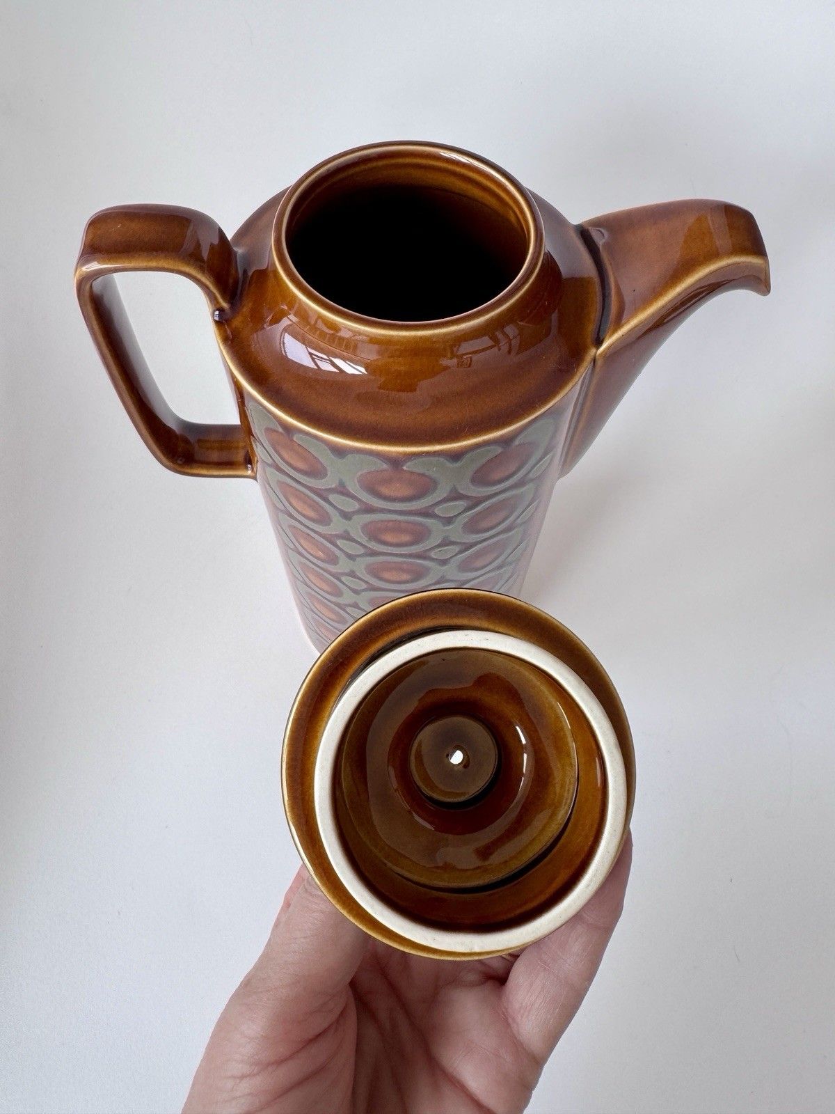photo for sale 1970’s John Clappison Hornsea Brontë Coffee Pot, Tea Storage Jar & Salt Shaker