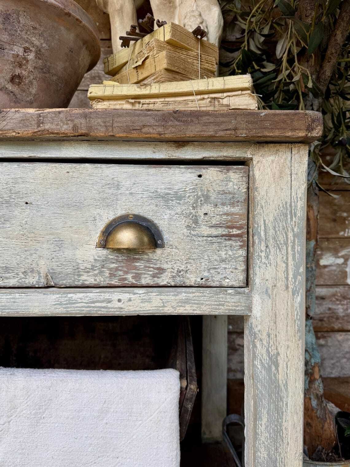 Reclaimed Prep Table  Kitchen Island photo furniture