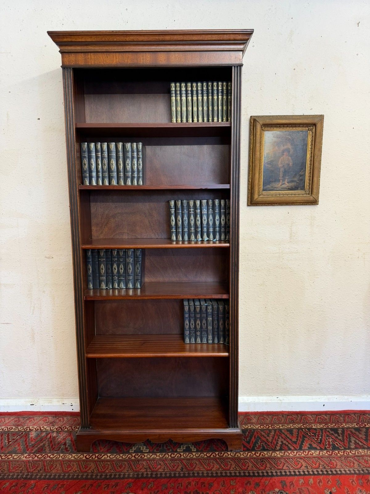 Tall Mahogany Open Bookcase photo furniture