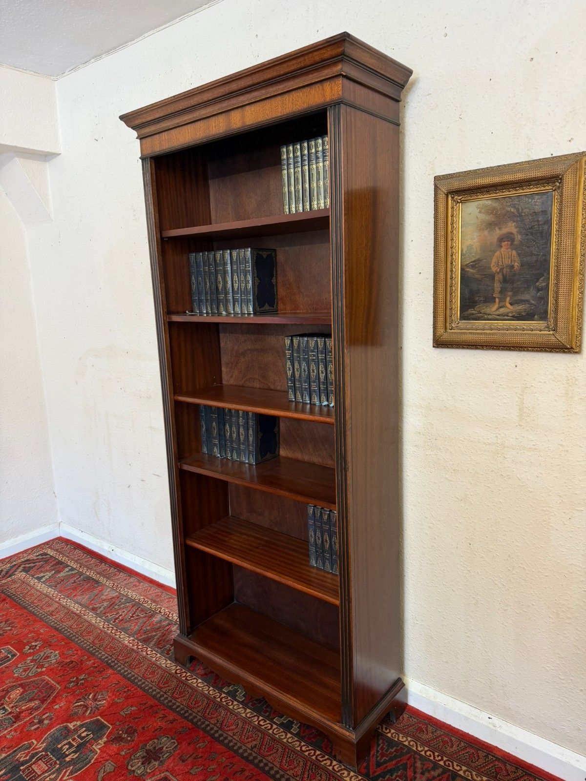 Tall Mahogany Open Bookcase photo for sale
