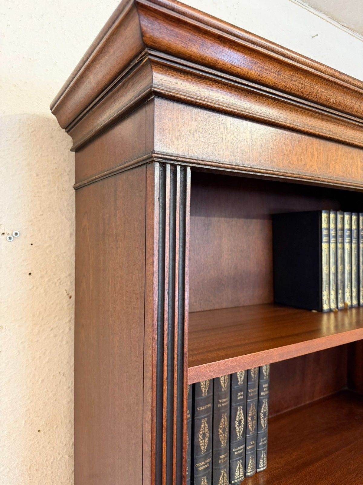 Tall Mahogany Open Bookcase photo vintage