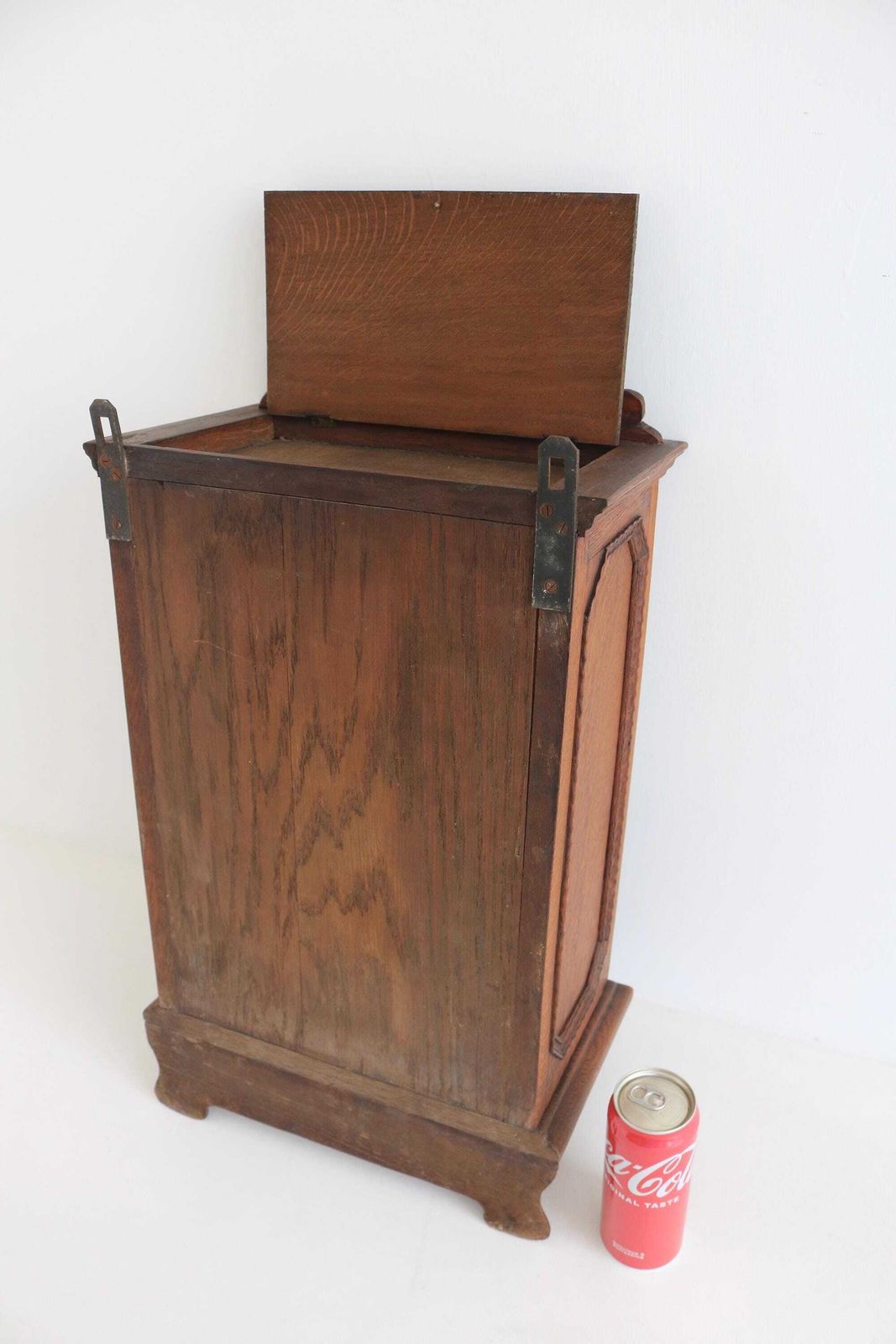photo buy Antique Oak Bathroom Cabinet Mirror Wall Cabinet Secret Compartment Drawer