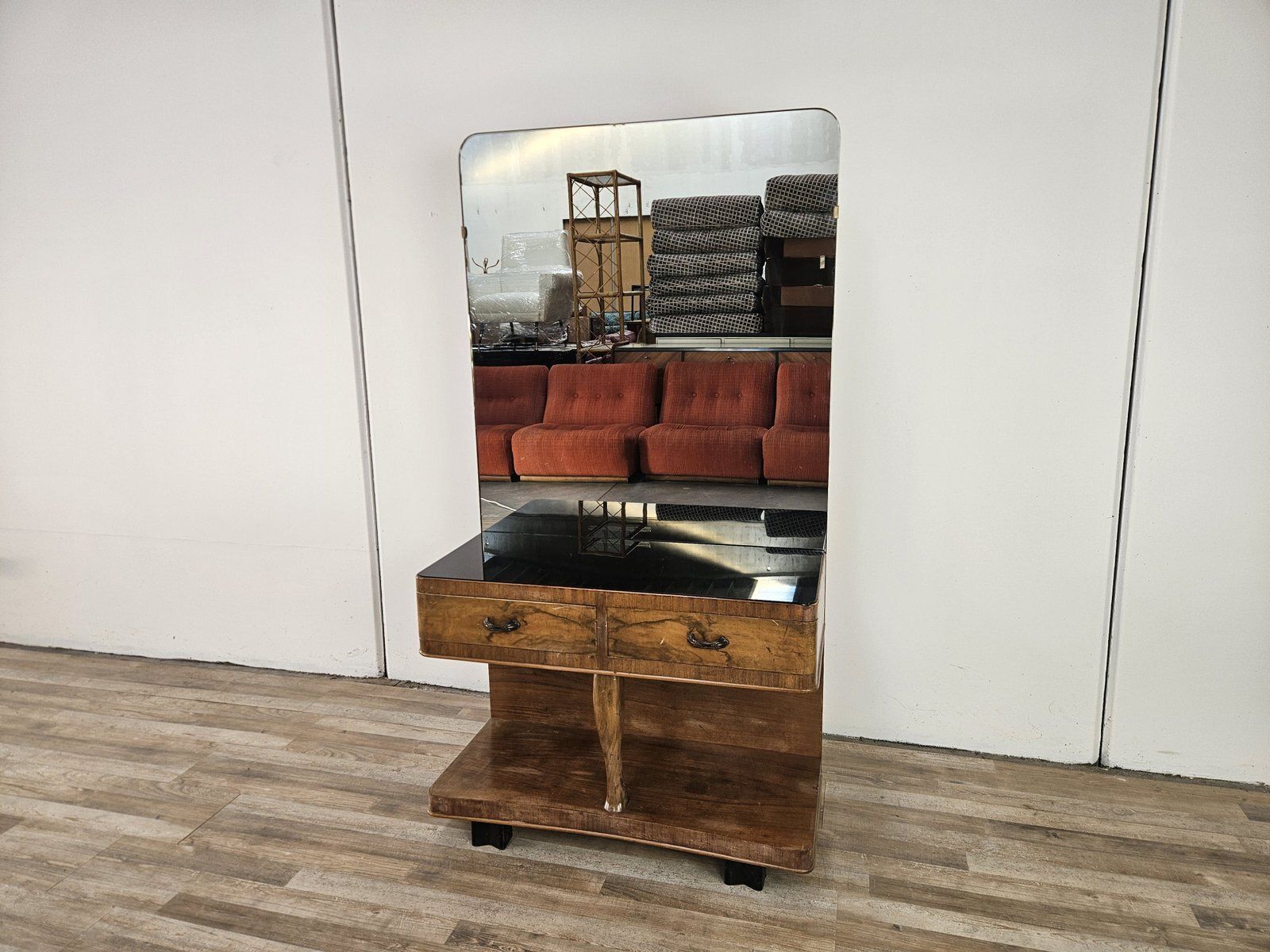 Coiffeuse Art déco avec miroir et tiroirs, 1940