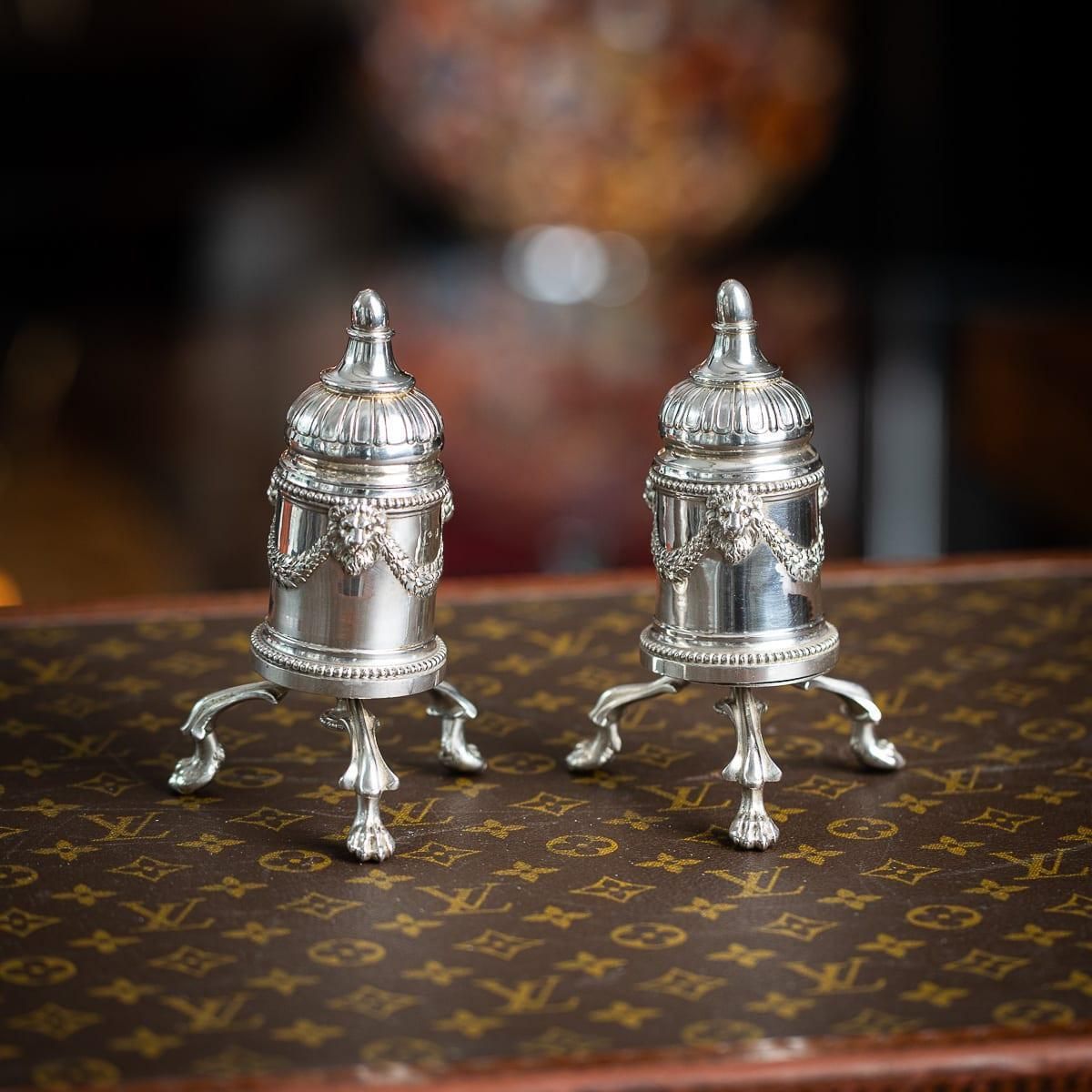 Antique 19thc French Solid Silver Salt And Pepper Mills, Odiot, Paris C.1880 photo furniture