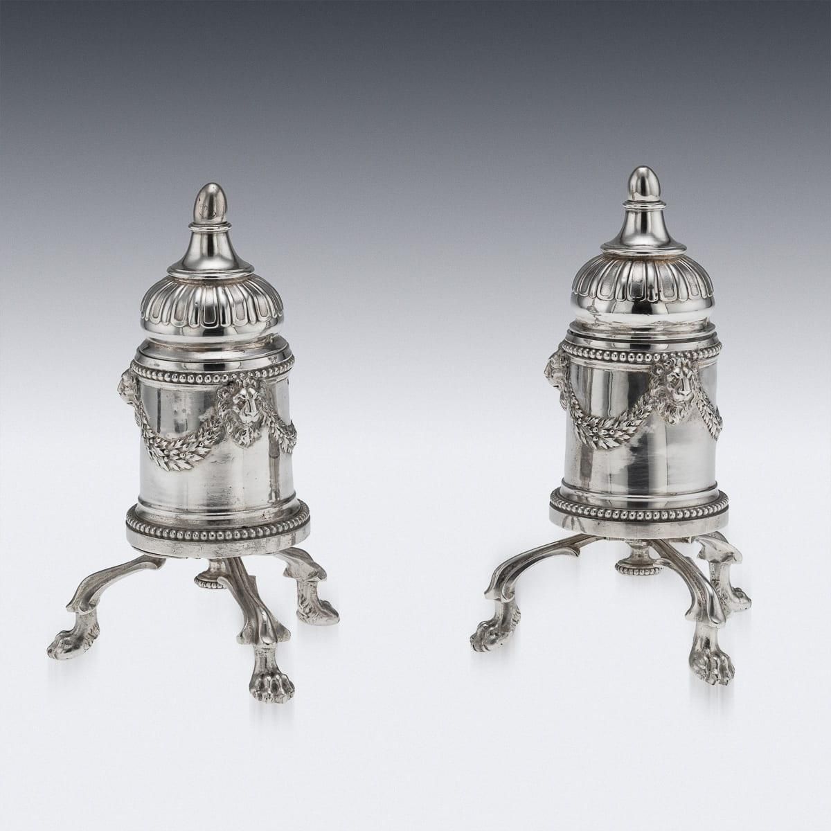 Antique 19thc French Solid Silver Salt And Pepper Mills, Odiot, Paris C.1880 photo Home Decor