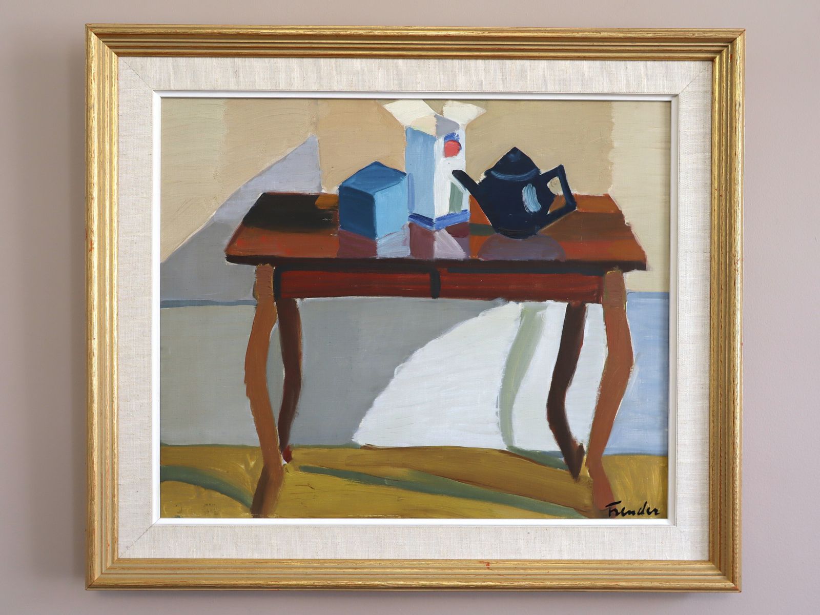 De Blauwe Theepot, olieverfschilderij