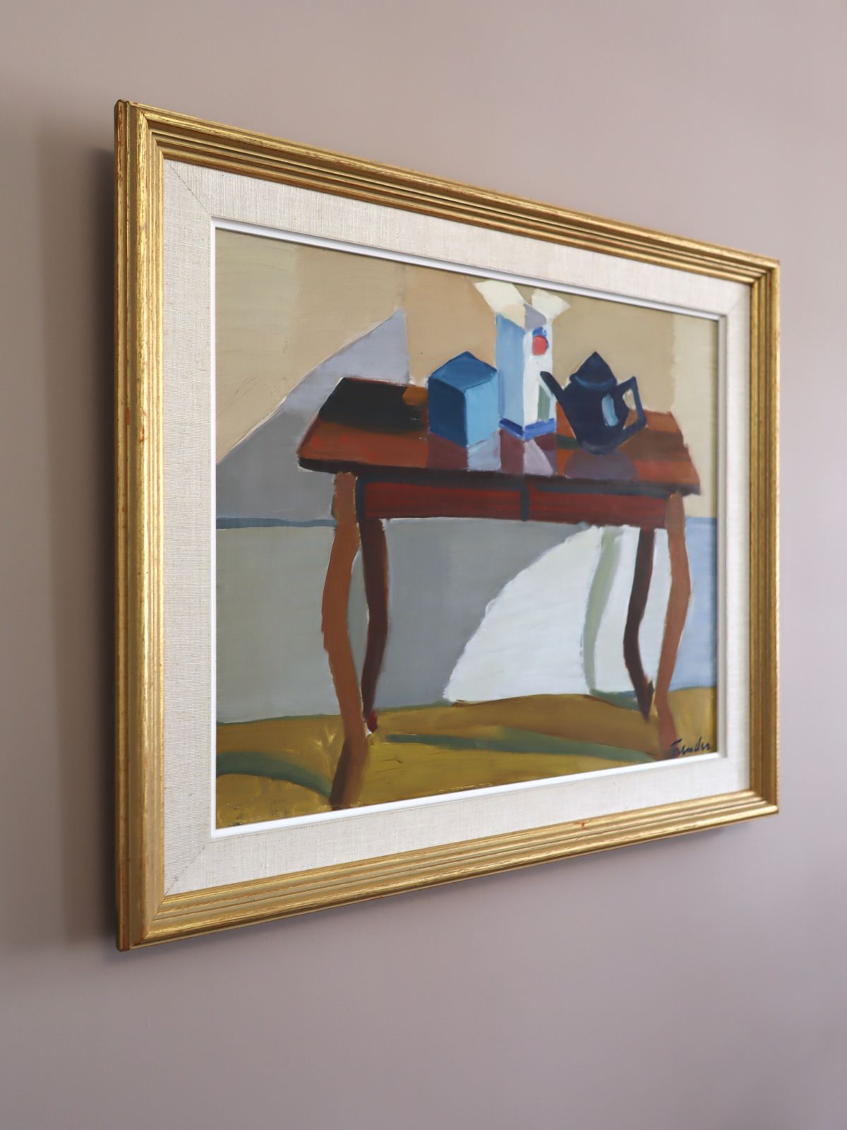 De Blauwe Theepot, olieverfschilderij photo Kunst