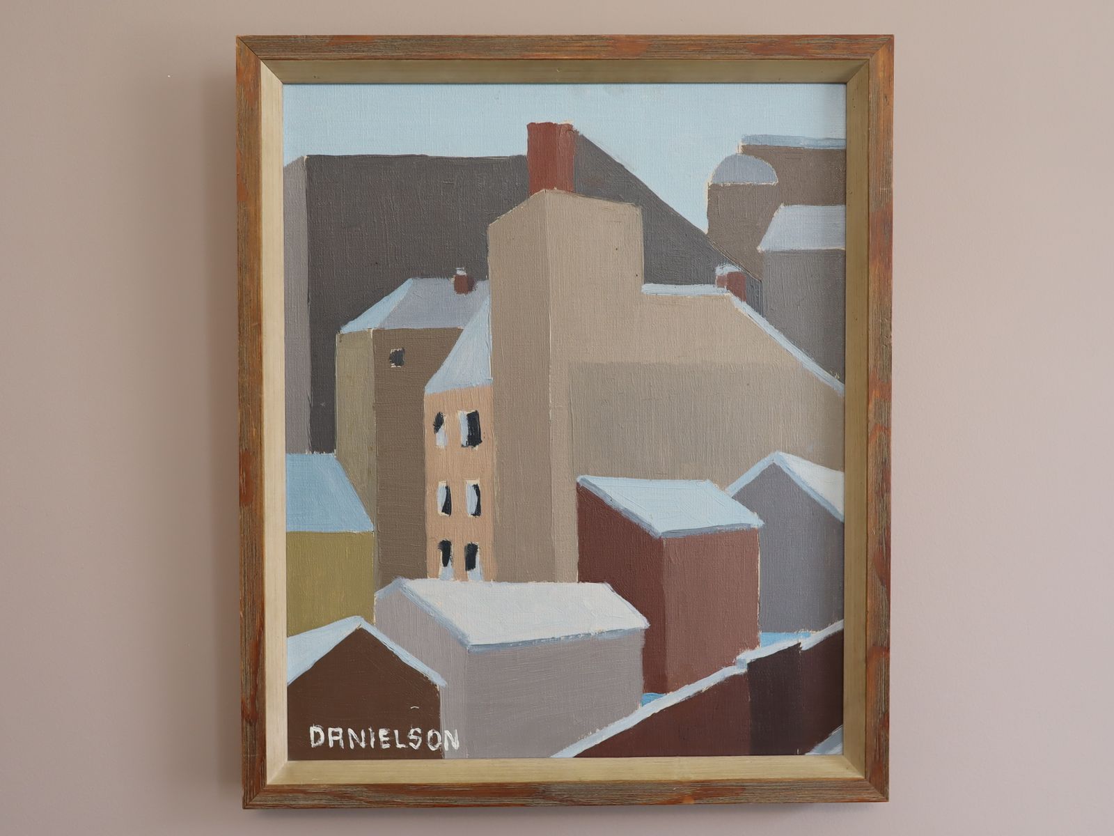 Winter Rooftops, olieverfschilderij