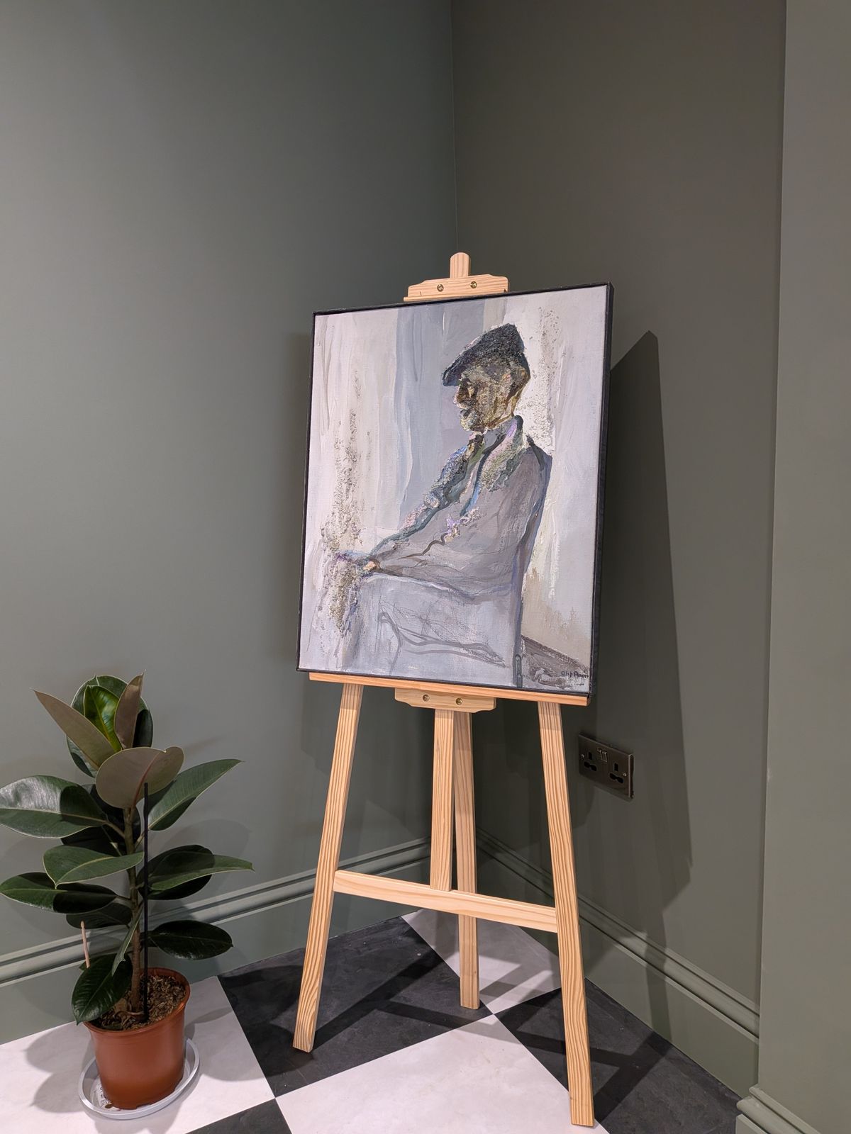 The Gentleman , Oil Painting, Mid 20th Century photo furniture